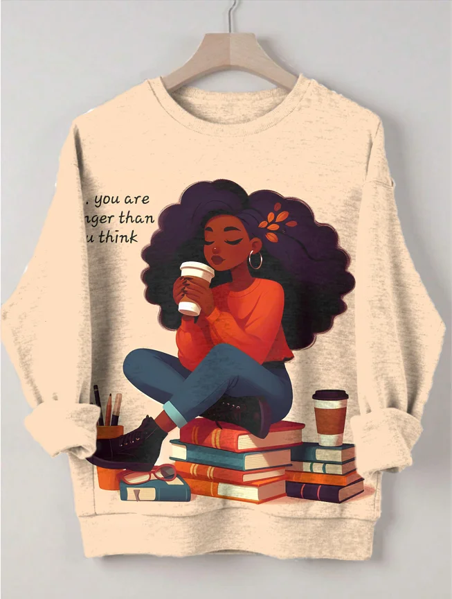 Women's Sis You Are Stronger Than You Think Slogan Print Casual Sweatshirt