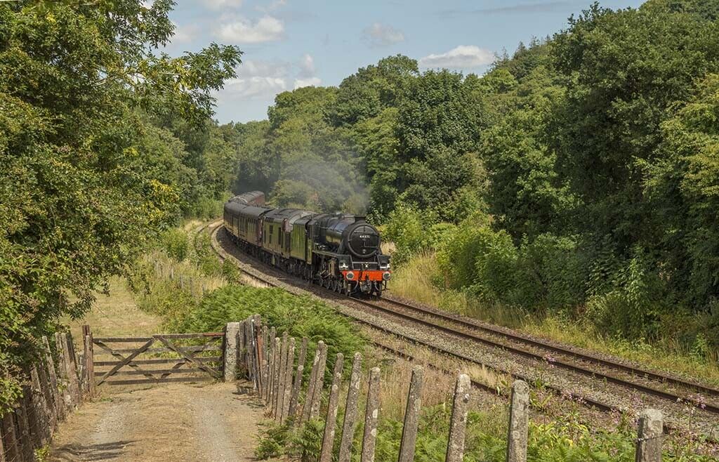 Steam Train 44871 & 37706 12x8 inch print picture