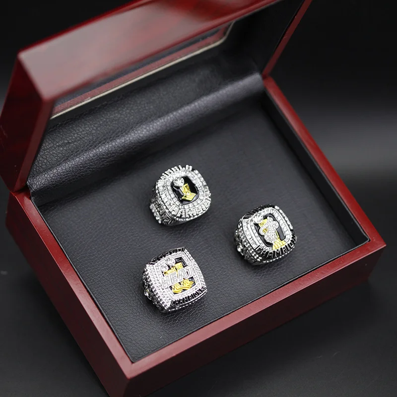 Miami Heat NBA Basketball Championship 3 Ring Set (2006, 2012