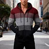💥2025 New Arrivals!Men's Sweater Striped Contrast Color Knitted Sweater Cardigan Jacket Hoodie Sports Casual Hiking Jacket Zipper Sportswear Autumn And Winter Plus Velvet Thick Warm