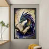 Retro Poster - Dragon Reading A Book-11CT Stamped Cross Stitch 40*60cm(Big Size)