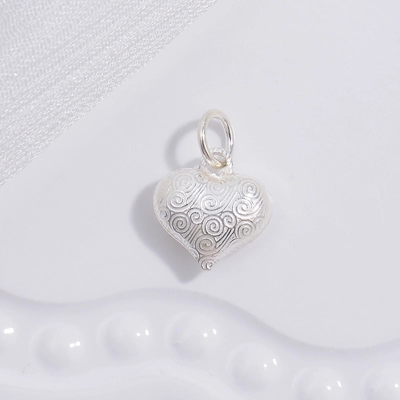 1 Piece 925 Sterling Silver Heart Shape Pendant