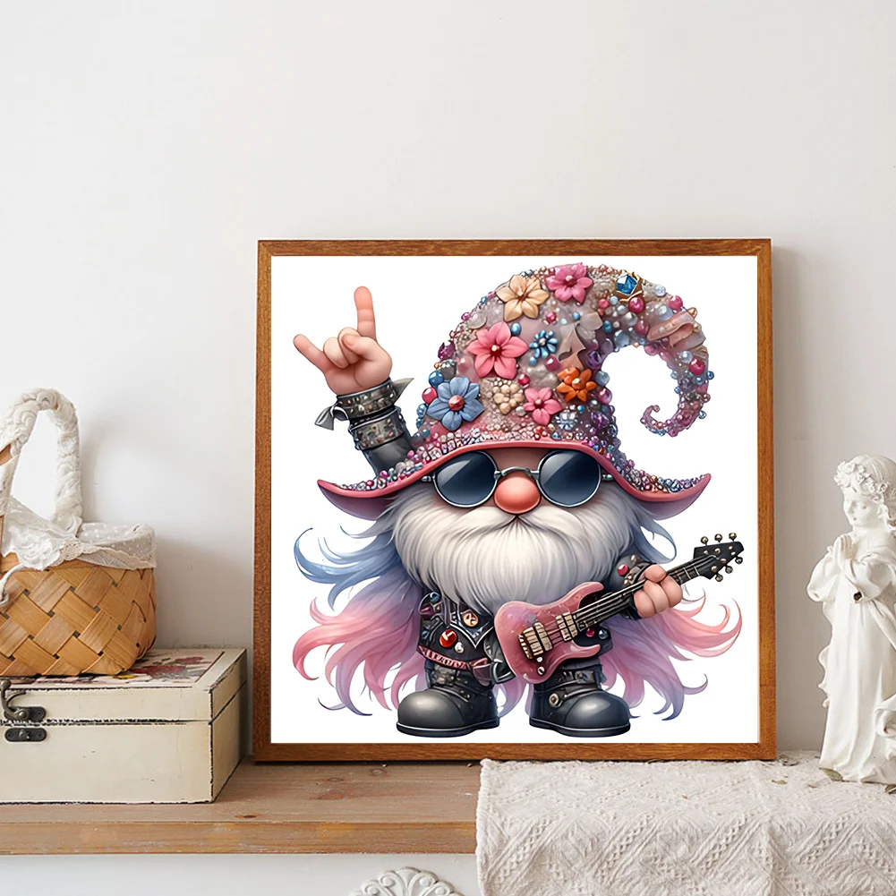 Diamond Painting - Full Round Drill - Guitar Gnome(Canvas|30*30cm)