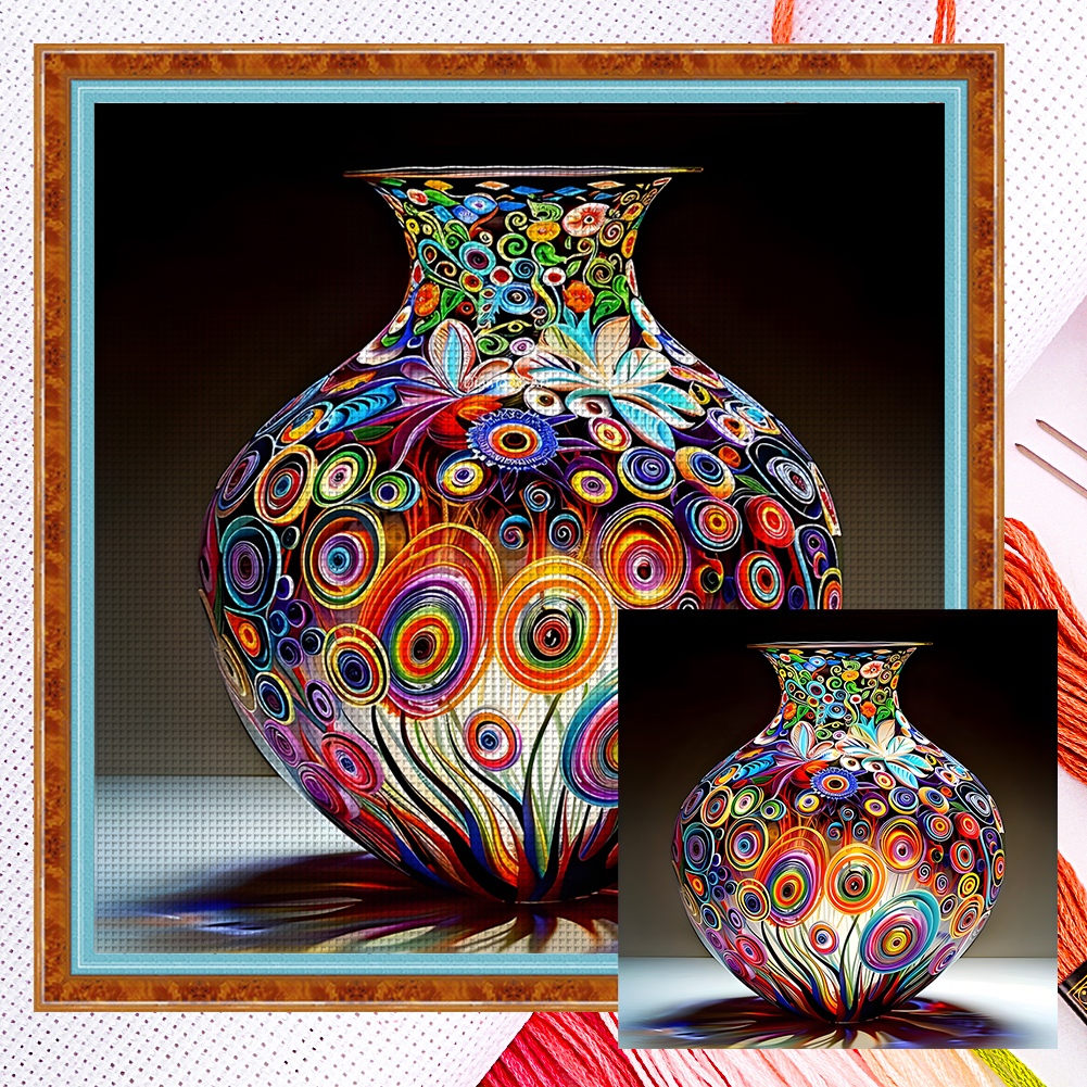 Vase Full 11CT Counted Canvas(50*50cm) Cross Stitch