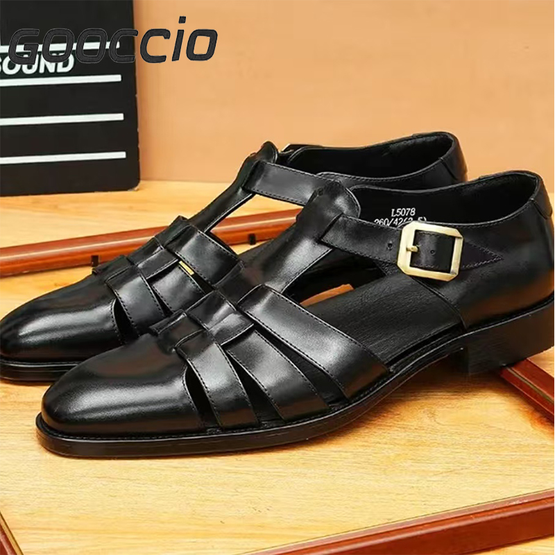 YD180 Cowhide Dress Sandals For Men  GOOCCIO   