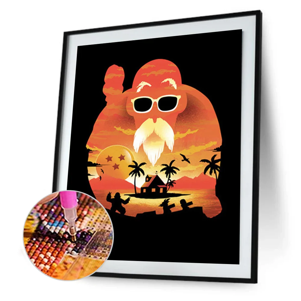 Full Round Diamond Painting 30*40cm - Silhouette Anime