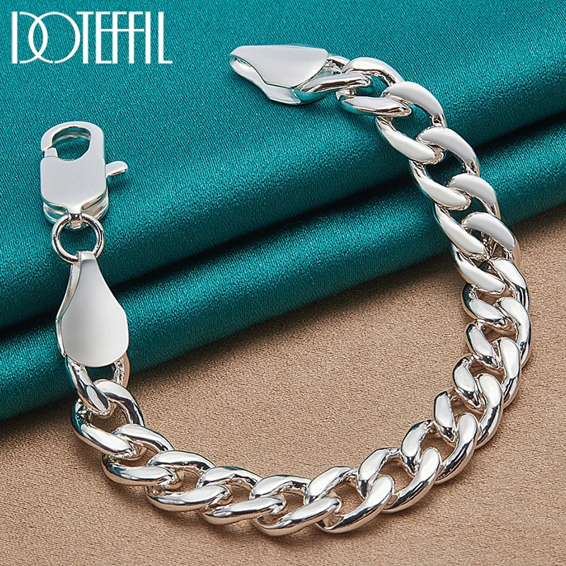 925 Sterling Silver 10mm Side Chain Bracelet For Man Women Jewelry