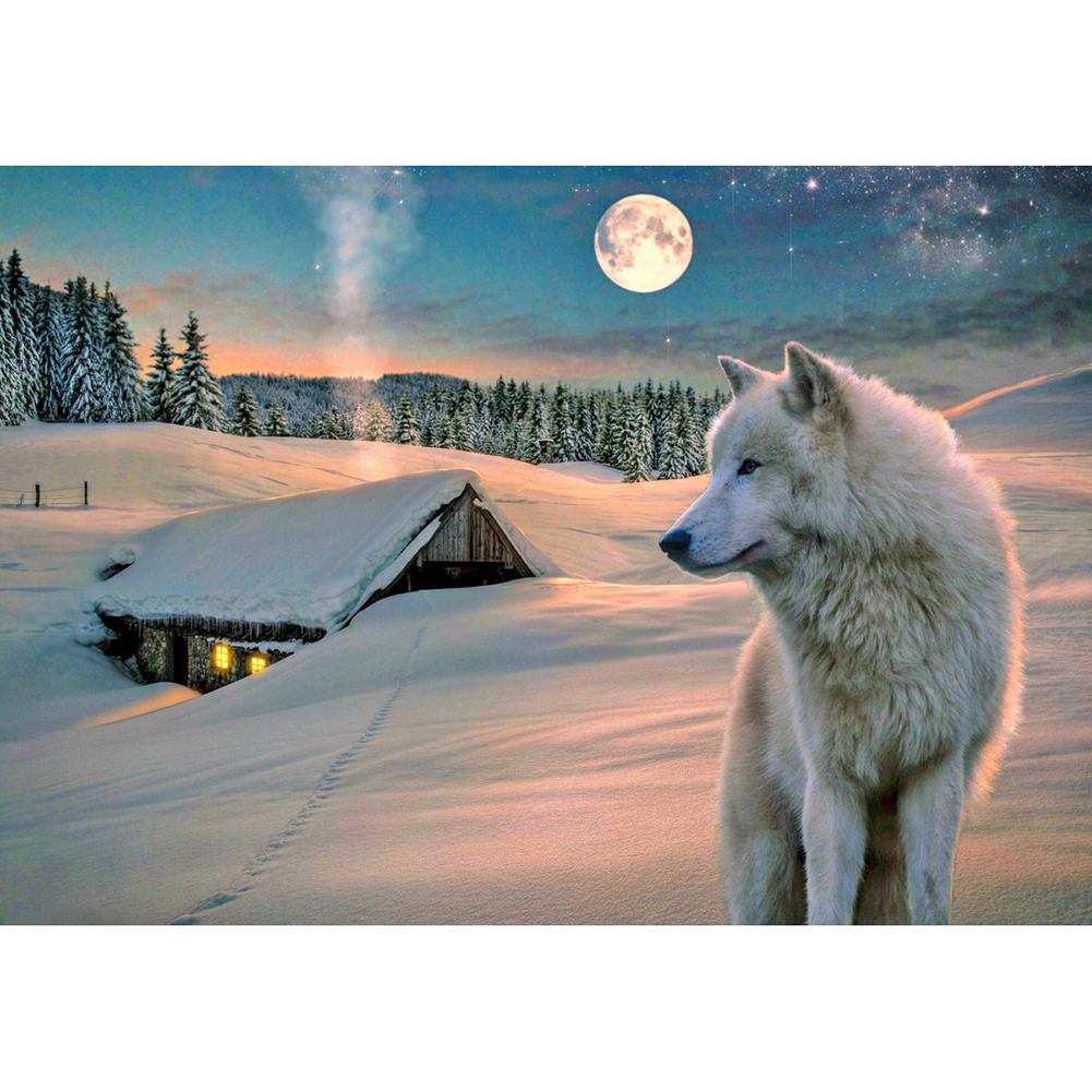 

40*30CM-Round Drill Diamond Painting-Wolf, 501 Original
