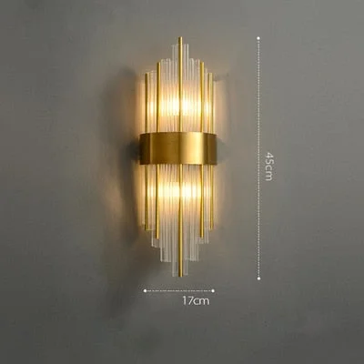 2022 New Art Deco Modern Stainless Steel Crystal Black Gold Led Wall Lamp Wall Light Wall Sconce For Bedroom Corridor