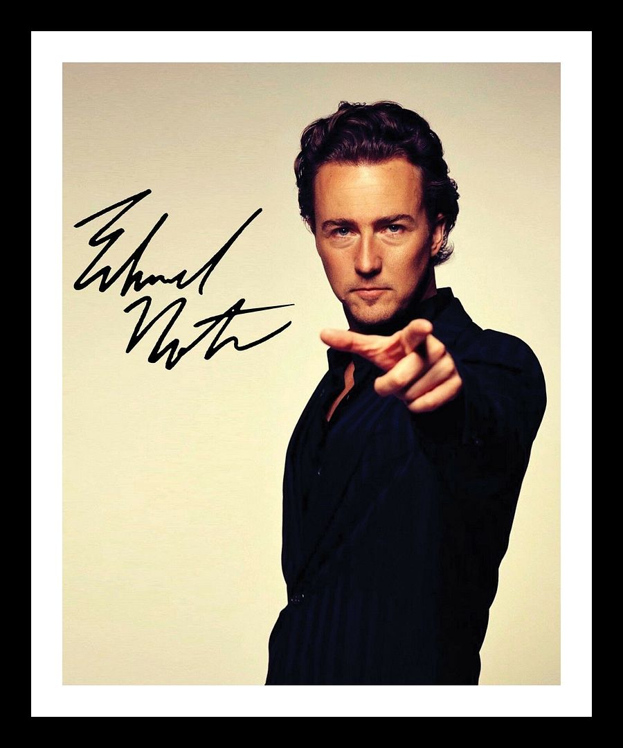 Edward Norton Autograph Signed & Framed Photo Poster painting