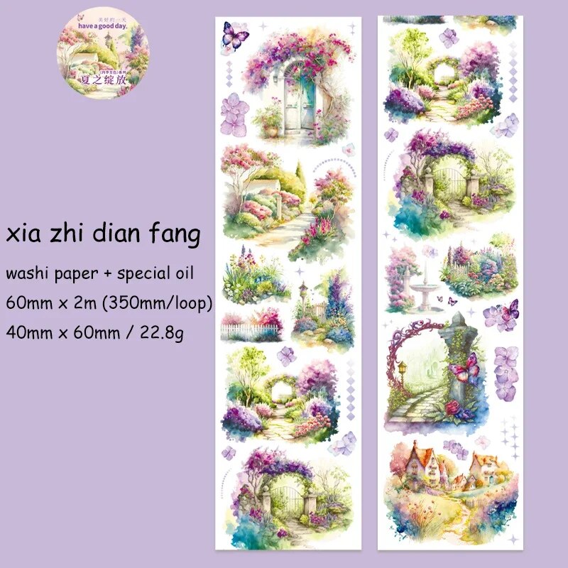 Journalsay 60mm*200cm The Colors of The Seasons Series Plant Flower Landscaping Washi Tape 