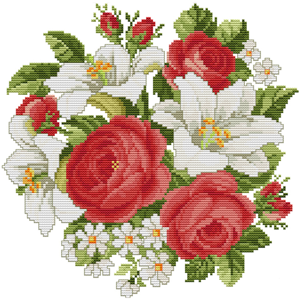 

Rose - 14CT Stamped Cross Stitch - 31*31CM, 501 Original