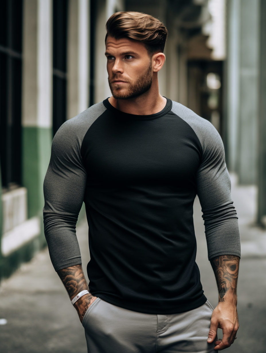 Men's Special Long Sleeve Black Shirt