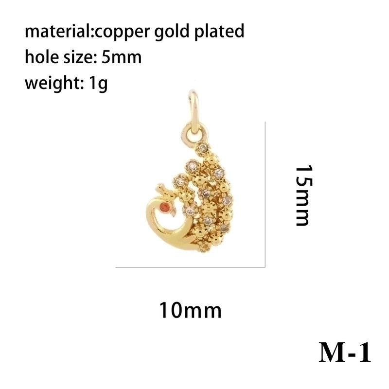 Elegant Minimalist Bee Dragonfly Butterfly Copper Plating Inlay Zircon 18k Gold Plated Charms