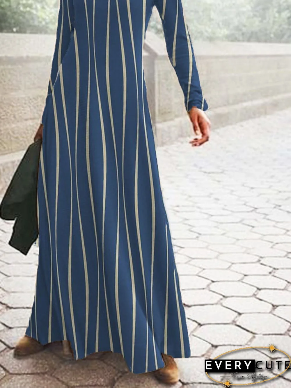 Striped Casual Loose A-Line Dresses