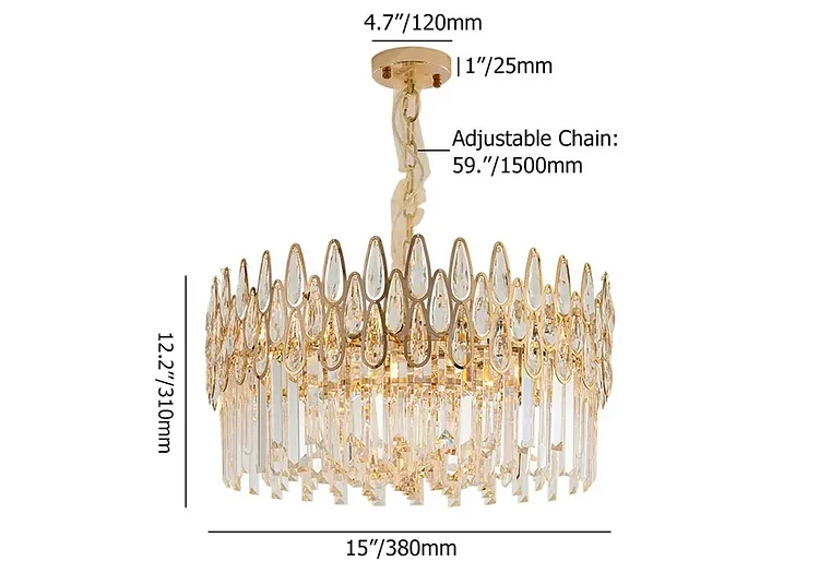 Golden Modern Clear Crystal Chandelier Foyer Chandelier Vjlight