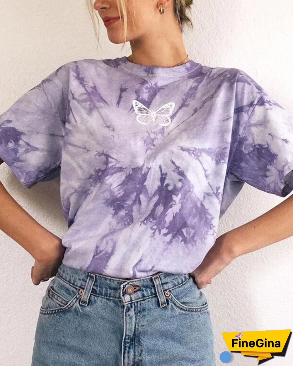 Tie Dye Short Sleeve Loose T-shirts P15949