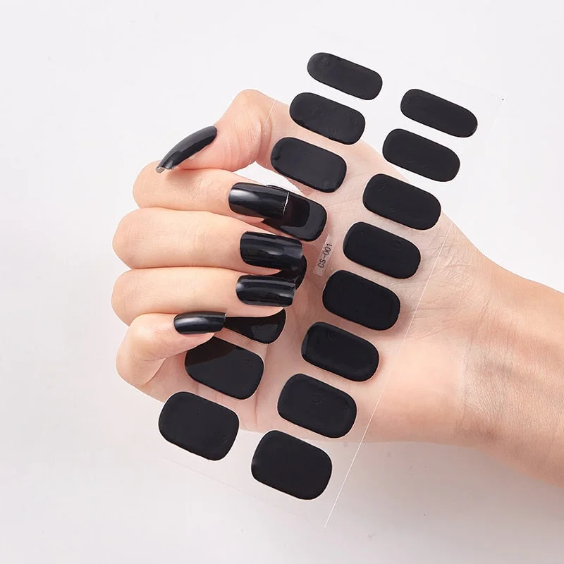 Novidades Full Cover Nail Stickers Designer Nail Decals Pure Solid Color Nail Decoration Nails Sticker Designer Creative Shiny