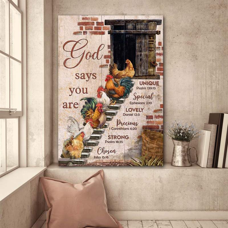 God says you are strong  Canvas Wall Art