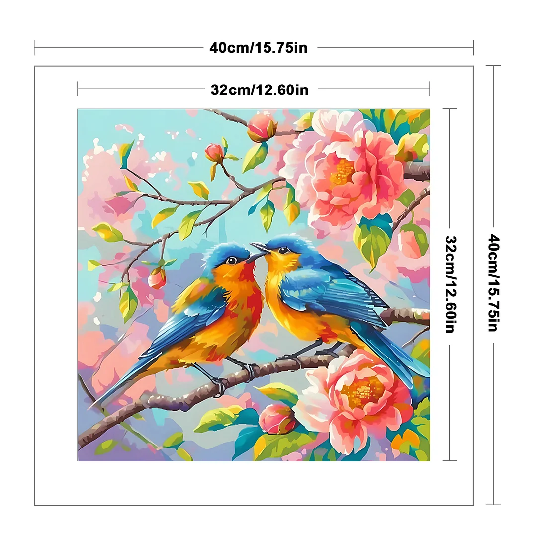 Birds On The Branches Full 11CT DIY Stamped Cross Stitch Kits 40x40cm for Adults
