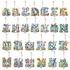 Diamond Painting PET Double Sided Easter Alphabet DIY Diamond Painting Keychain