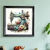 (Stamped/Counted) Retro Floral Sewing Machine - 14CT/18CT Cross Stitch 40*40cm/15.75*15.75in