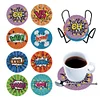 8pcs Dynamic Word Picture Diamond Painting Coasters
