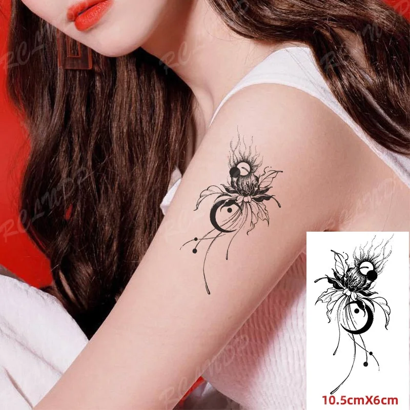 Waterproof Temporary Tattoo Sticker Small Cute Flower Plant Body Art Flash Tatoo Fake Tatto for Women Men