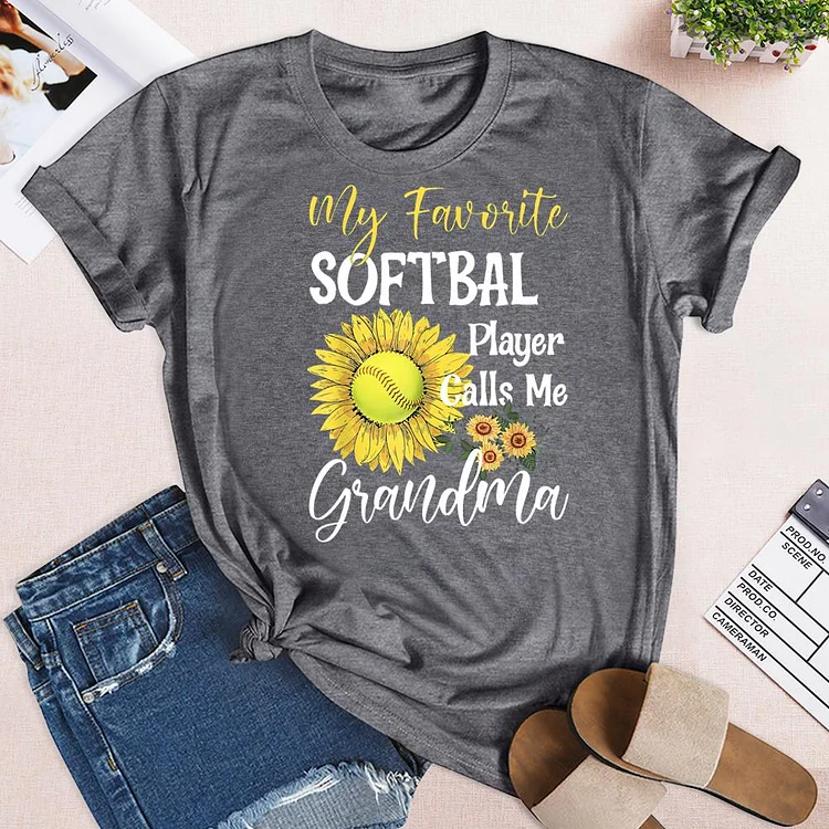 My Favorite Softball Player Call Me Nana Mothers Day V-Neck T
