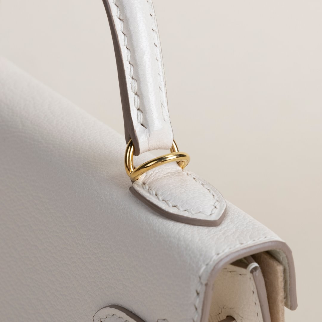 Mini Kelly II Chevre 10 Craie  GHW