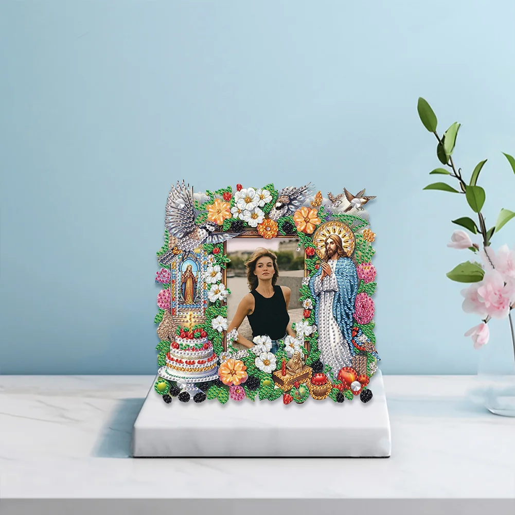 5D DIY Faith Acrylic Special Shape Rhinestone Tabletop Photo Frame Kit
