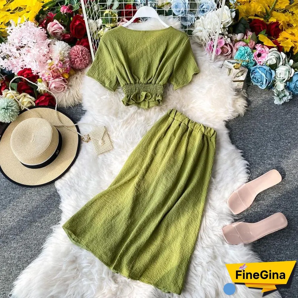 Solid Color Two-Piece Set P15098