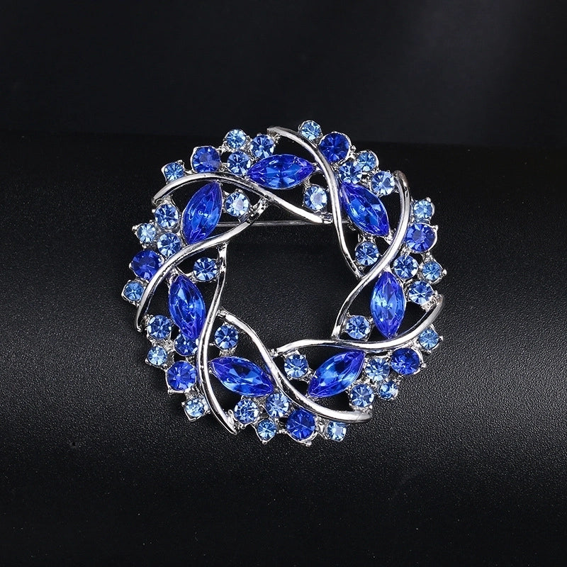 Korean Style Pin Flower Alloy Plating Rhinestones Women’S Brooches
