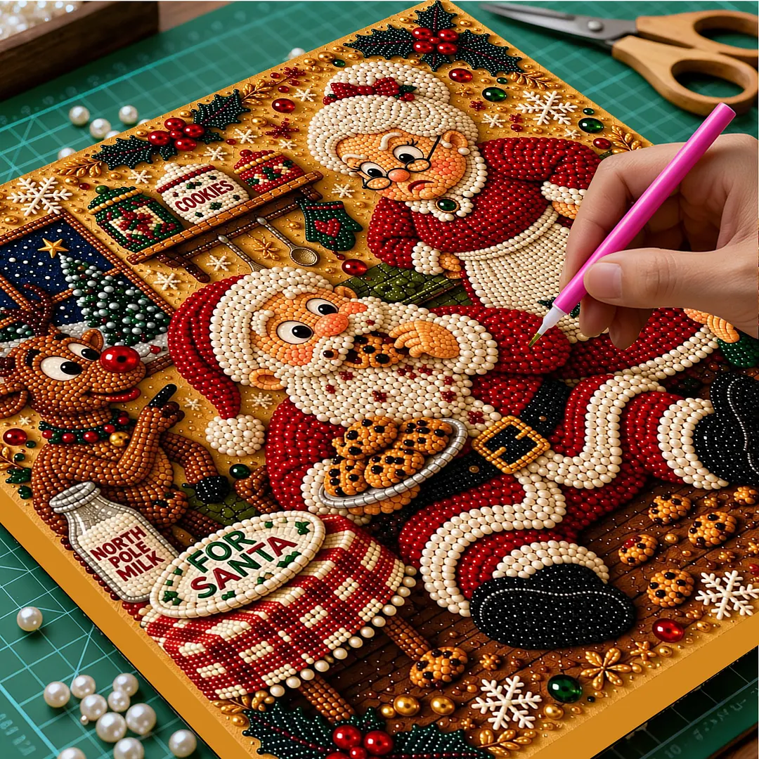 Framed Pearl Painting Kit Christmas Cookie Theme 7.87x7.87in