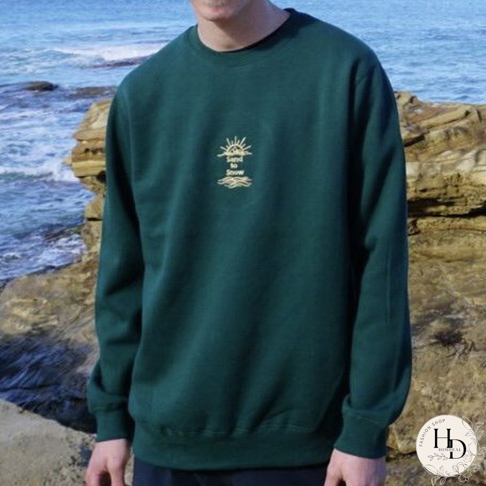 Sand To Snow Embroidered Crew Neck Sweatshirt