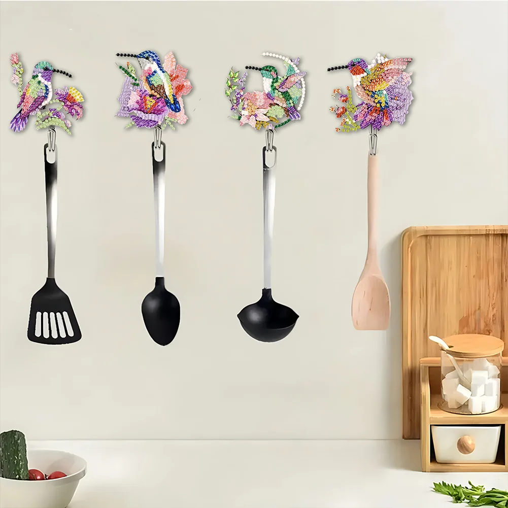 6Pcs Hummingbird Diamond Painting Art Hooks Diamond Art Craft Wall Hooks