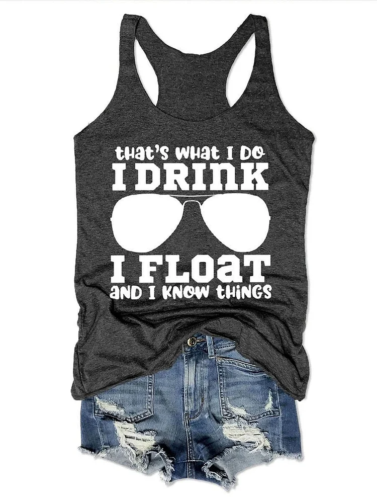 I Drink I Float Glasses Women's Tank Top