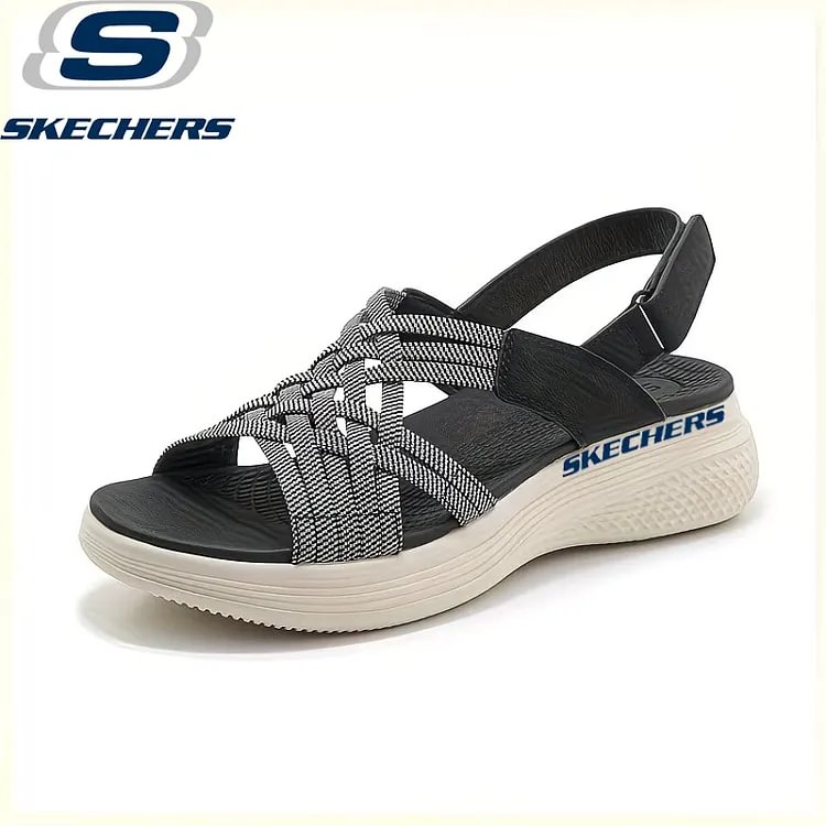 ☀️ Damskie sportowe sandały plecione Skechers &ndash; pianka memory dla wygody przez całe lato
