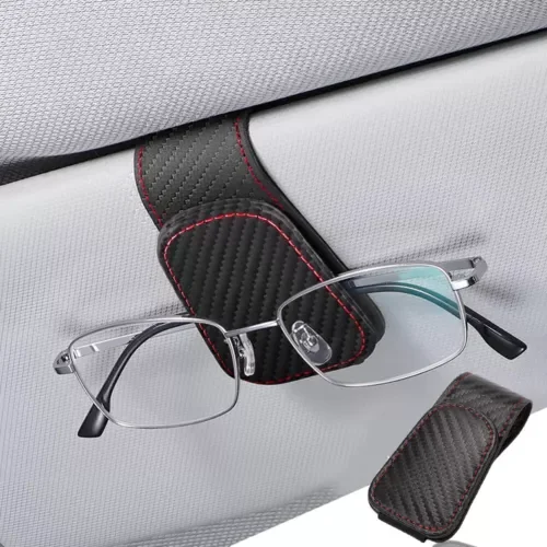 Dronehint 1x Carbon Fiber Car Interior Parts Sun Visor Sunglasses Clip Holder Accessories (For: Acura) Parts