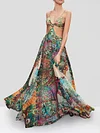 Floral-Print Backless Spaghetti-Neck Vacation Maxi Dress