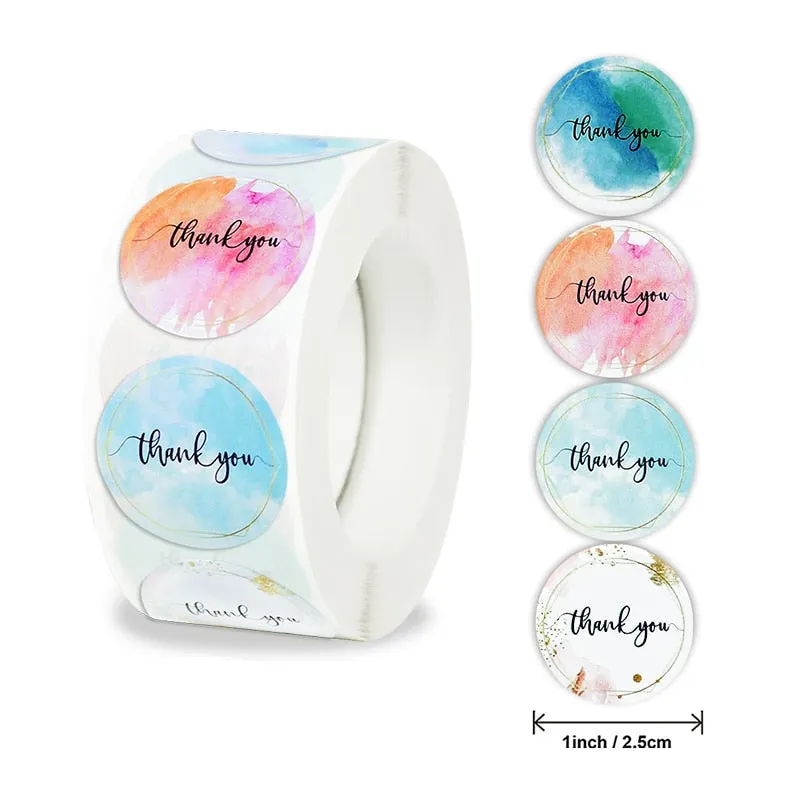 500pcs 1inch Thank You Stickers Round Seal Label Stationery Stickers Wedding Birthday Party Decoration Handmade Christmas Gifts