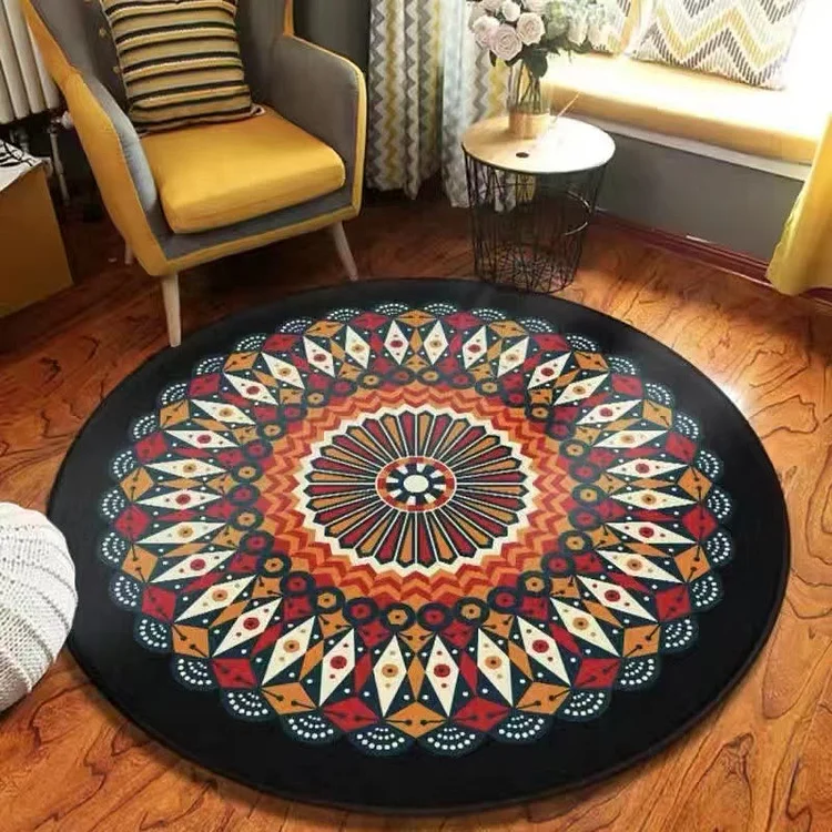 Olivenorma Mandala Round Area Rug Machine Washable Carpet