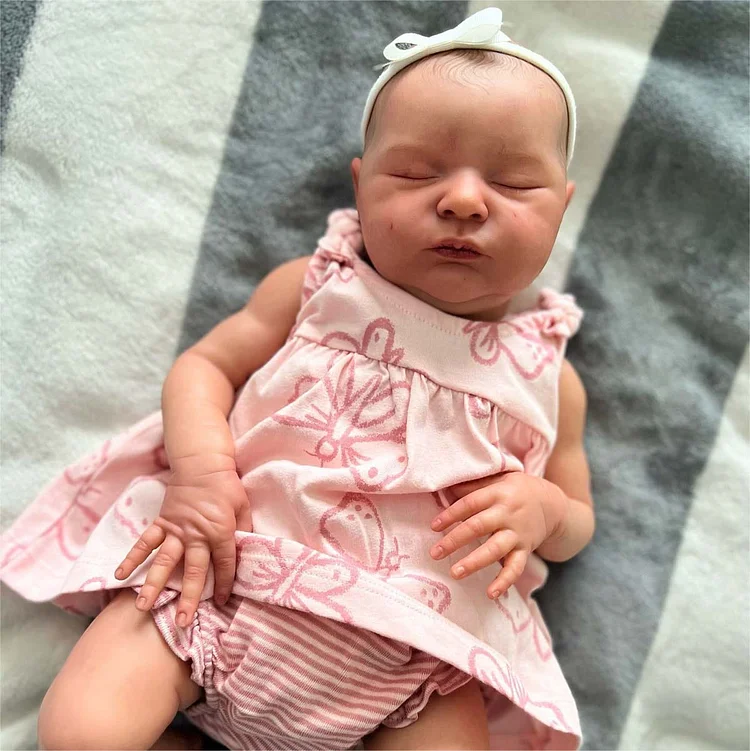 20" Reborn Asleep Baby Girl Suniya Real Lifelike Silicone Vinyl Body Reborn Doll, Looks Really Cute
