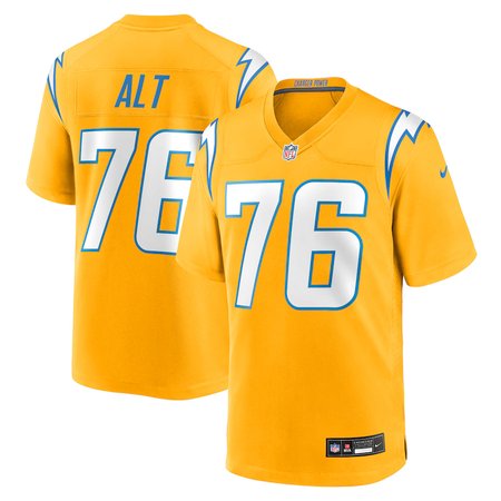 Youth Los Angeles Chargers #76 Joe Alt  Gold Alternate Charger Power Game Player Jersey