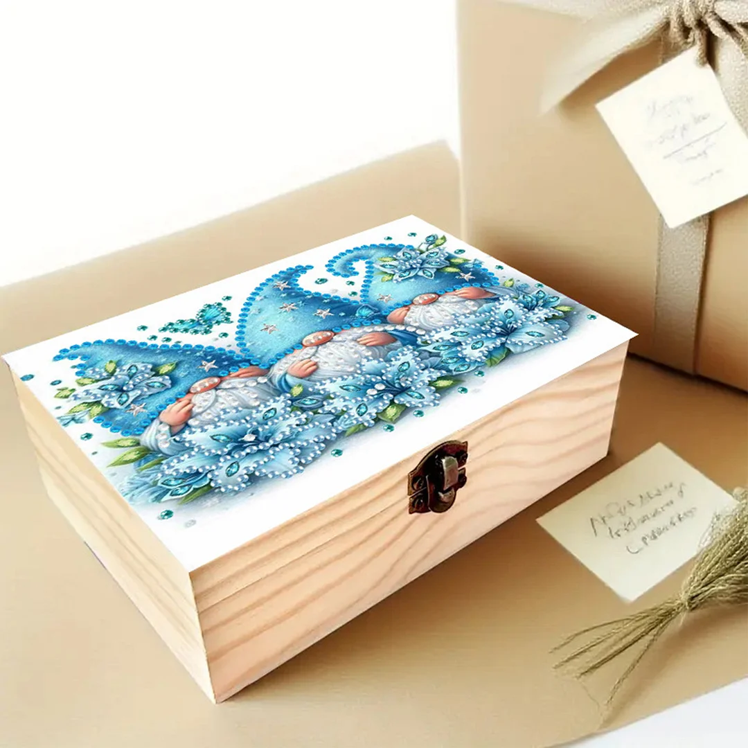Goblin Flowers DIY Wooden 5D Diamond Art Diamond Art Storage Box for Adults Gift