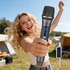 2.4G Wireless Microphone Rechargeable Live Streaming Microphone LED Display Professional Handheld Mic for Singing Karaoke Wedding DJ Party