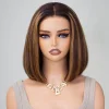 5x5 Lace Closure Wig Wig Straight Wig 12inches Bob black Hair Pre Plucked Human Hair Wig