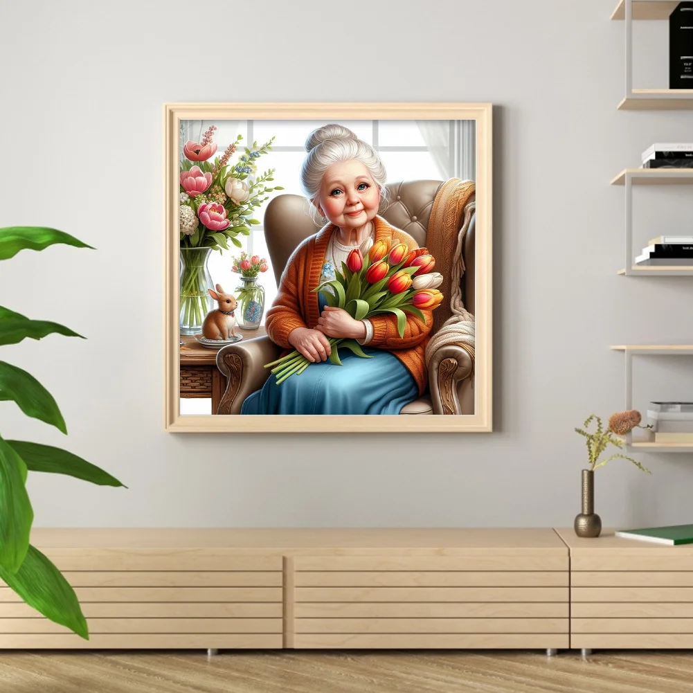 Full Round Diamond Painting 40*40cm - Kind Grandma