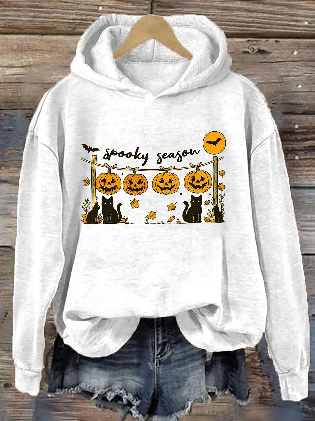 Spooky Season Pumpkin & Cat Hoodie
