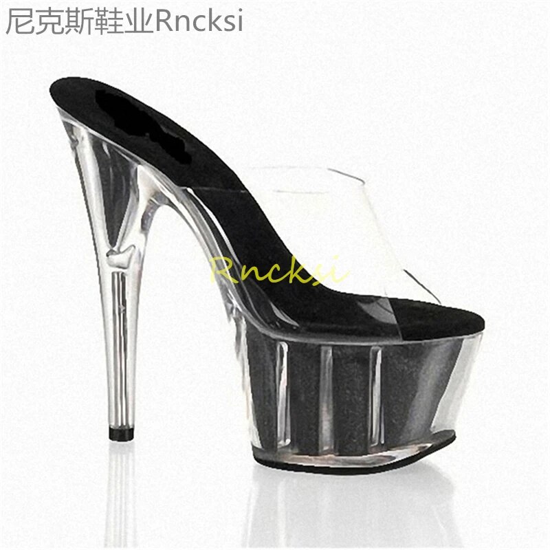 VCshoes 17cm Shoe Catwalk Female Model Dress Shoes Super High Heels Fishmouth Stiletto Slippers High Heels